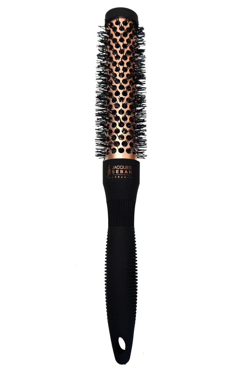 Brosse ronde long tube rose doré JACQUES SEBAN 25 mm
