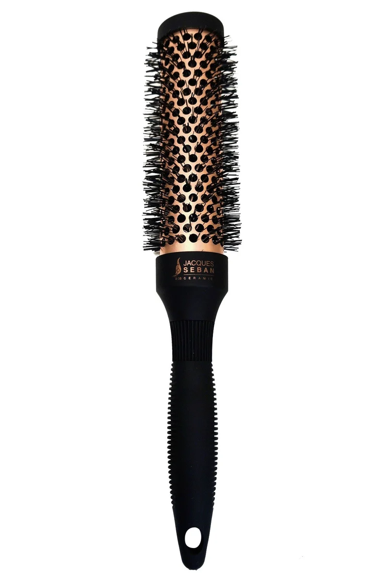 Brosse ronde tube long rose doré JACQUES SEBAN 33 mm