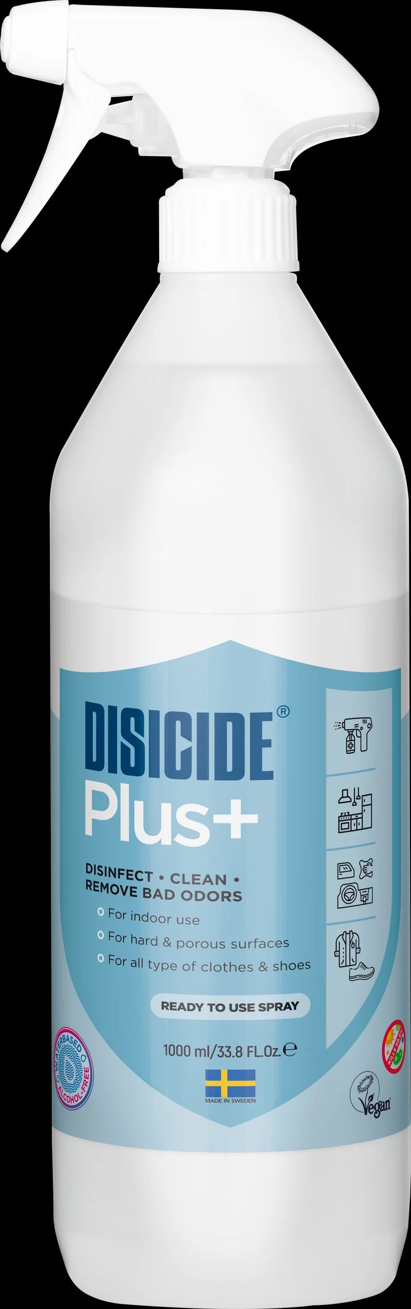 Spray desinfectant, nettoyant et neutraliseur d'odeur DISICIDE PLUS 1000ML