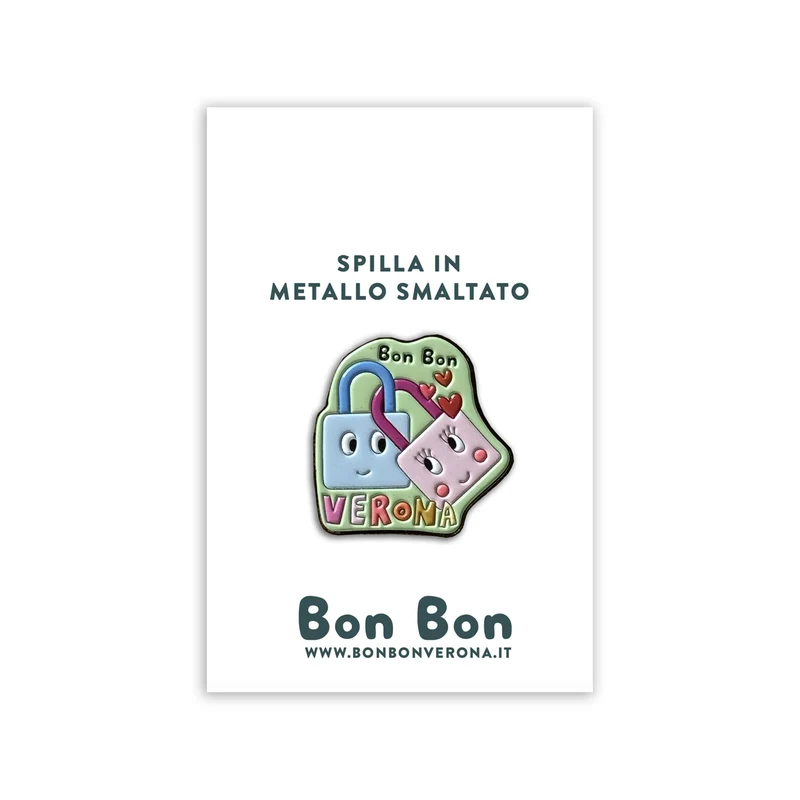 Spilla in metallo smaltato Lucchetti