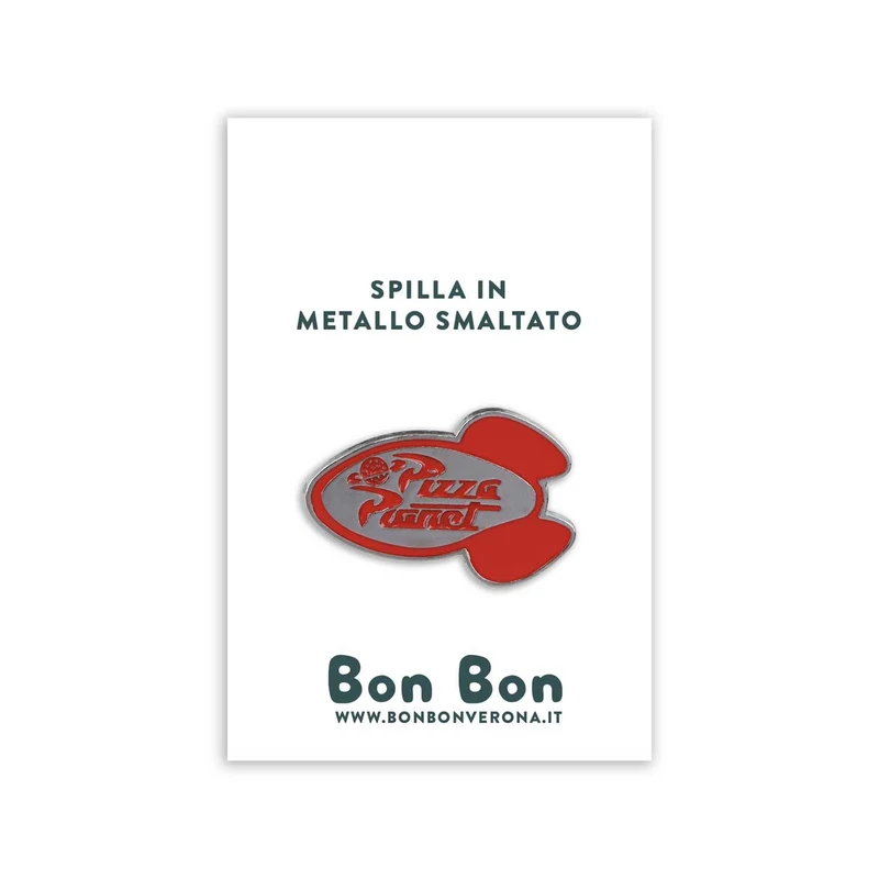Spilla in metallo smaltato Pizza Planet