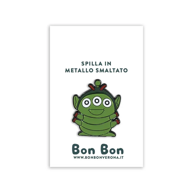 Bon Bon - Spilla in metallo smaltato Squeeze Bruco