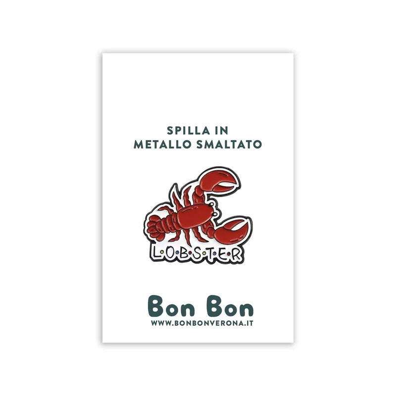Spilla in metallo smaltato Lobster