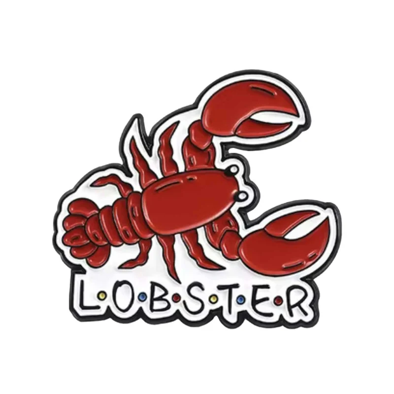 Spilla in metallo smaltato Lobster
