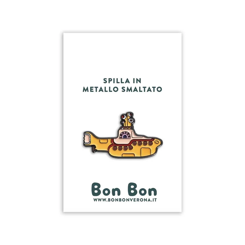 Spilla in metallo smaltato Yellow Submarine