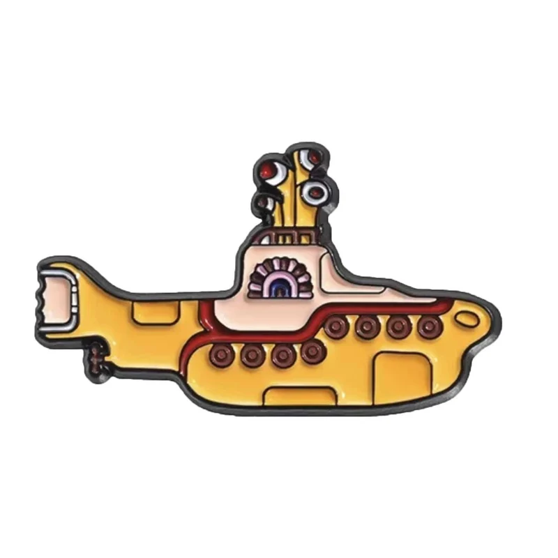 Spilla in metallo smaltato Yellow Submarine