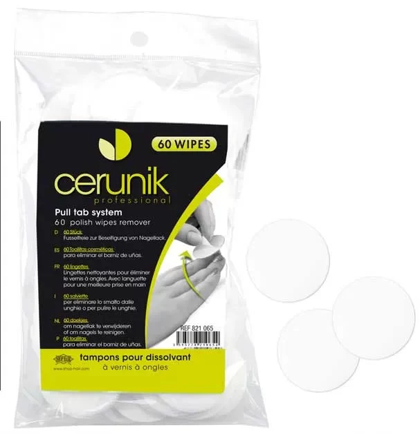 TAMPON DISSOL.VERNIS ONGLES Avec PINCETTE x60 CERUNIK