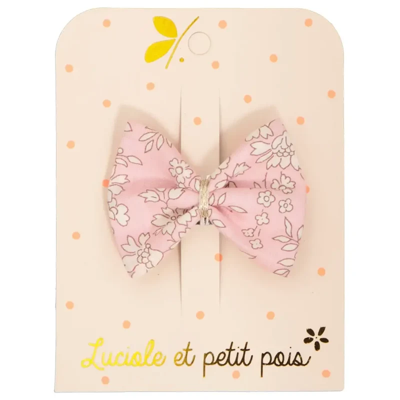 Barrette Nœud Liberty Capel Rose - Luciole et Petit Pois