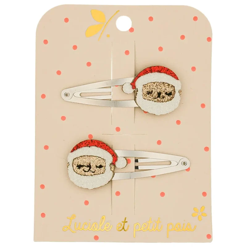 Barrettes Noël le Père-Noël - Luciole et Petit Pois
