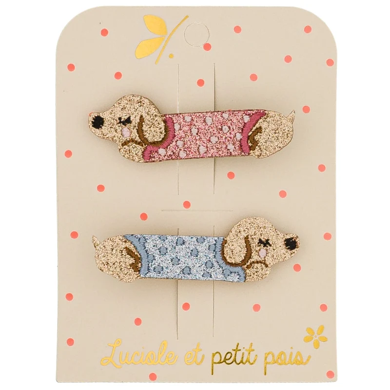 Barrettes Les Teckels Bretzel - Luciole et Petit Pois