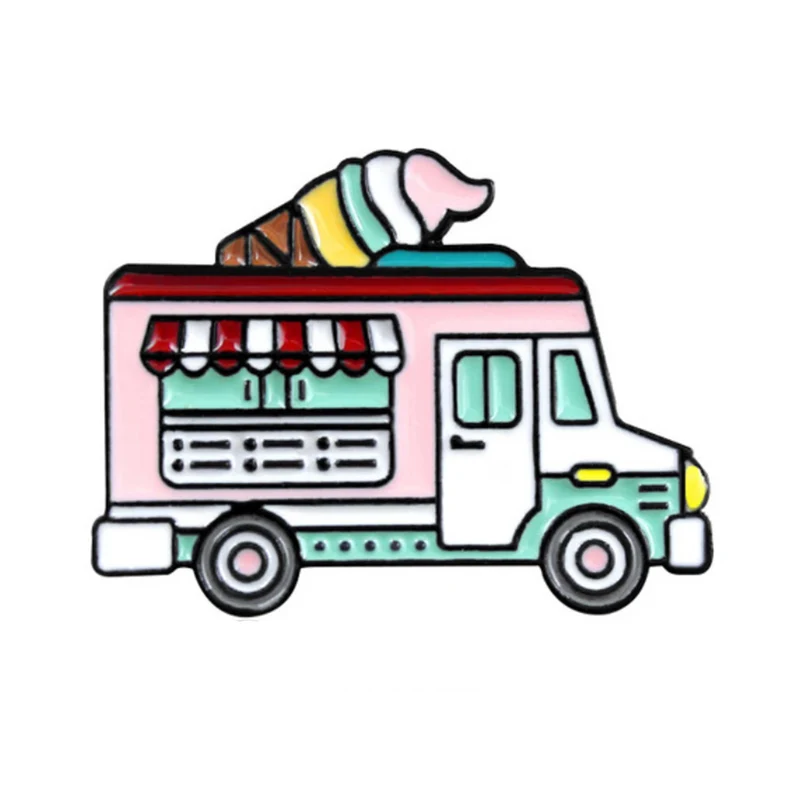 Bon Bon - Spilla in metallo smaltato Camion dei gelati