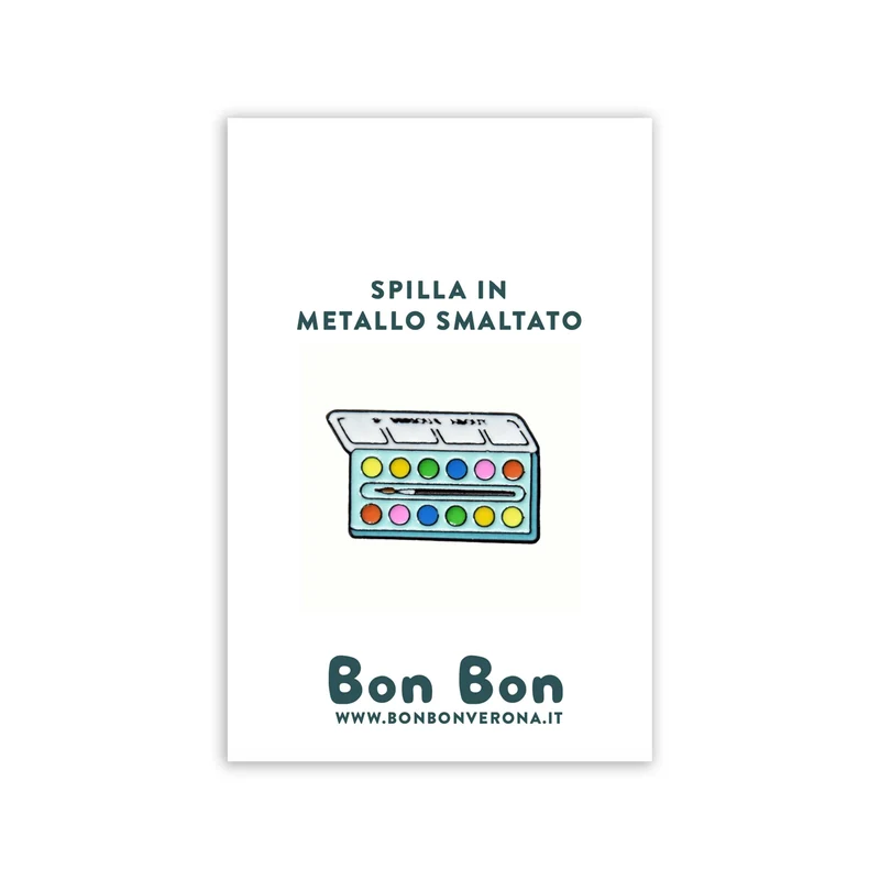Spilla in metallo smaltato Acquerelli
