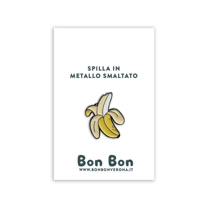 Bon Bon - Spilla in metallo smaltato Banana