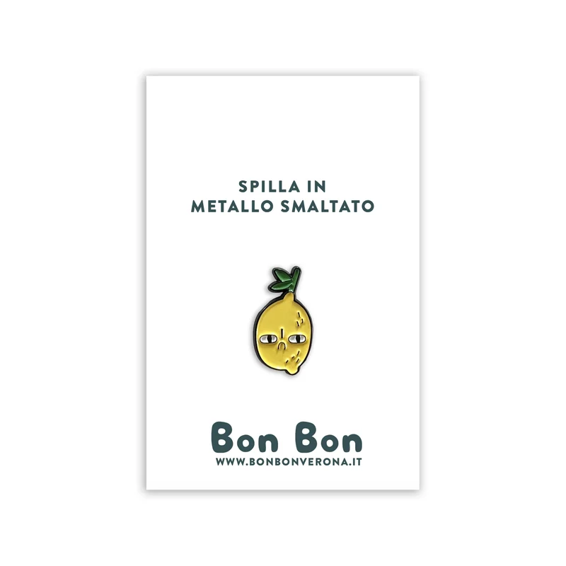 Bon Bon - Spilla in metallo smaltato Limone