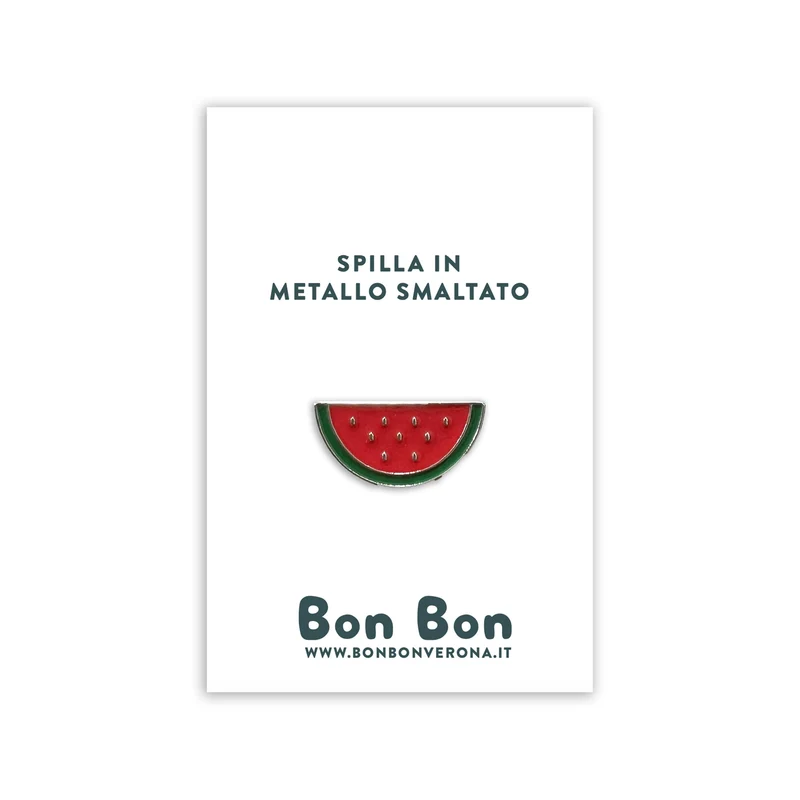 Bon Bon - Spilla in metallo smaltato Anguria