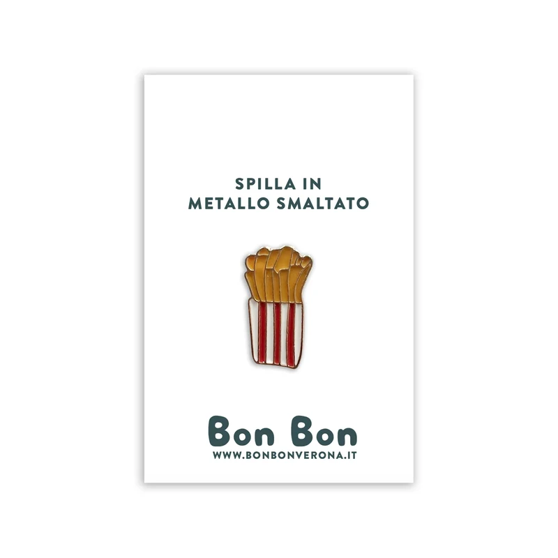 Bon Bon - Spilla in metallo smaltato Patatine