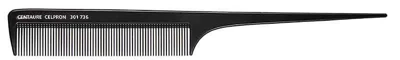 Peigne queue dents fines ABS Noir 205mm Centaure