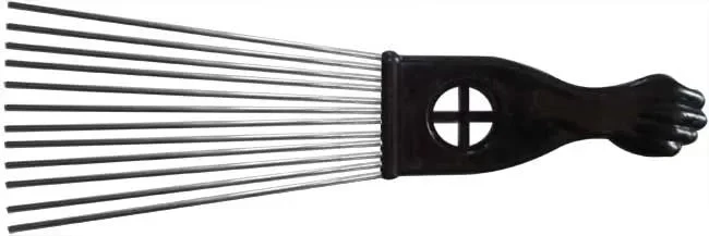 Peigne Afro 23Cms Dents Métal Eventail