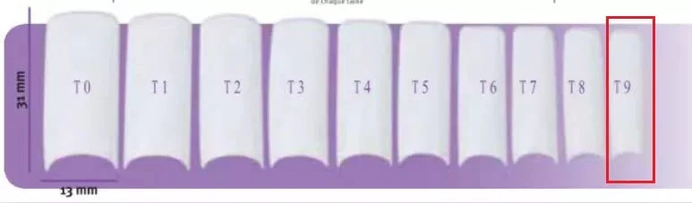 Faux Ongles X50 Capsulpro T9 Luna 7,5X28mm Natur