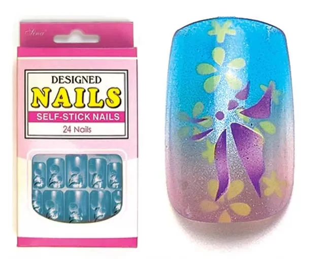 Faux Ongles X24 Orkis Bleu-Mauve-Jaune - IB