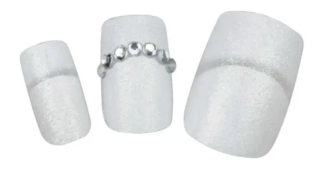 Faux Ong.Décor Strass Blanc X24Avcolle
