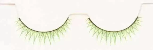 FAUX CILS COLORE VERT x2 AVEC COLLE