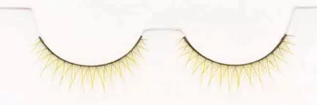 FAUX CILS COLORE JAUNE x2 AVEC COLLE