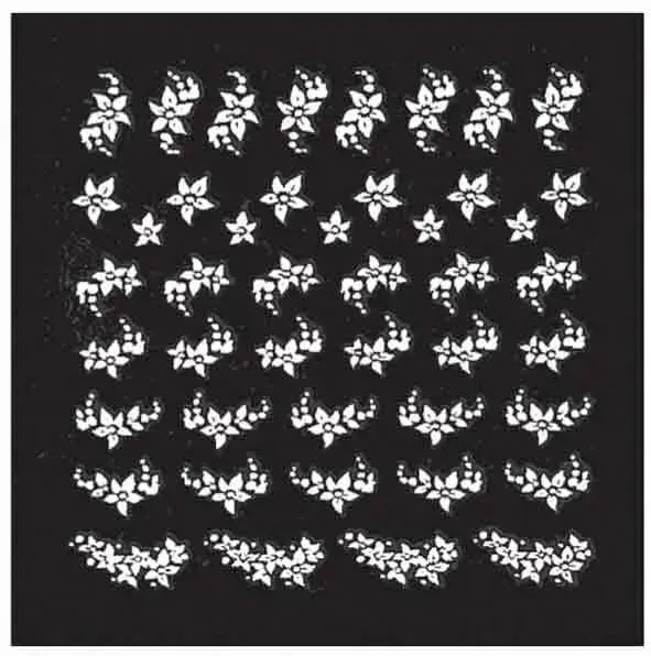 Décor Ongles Blanc Fleurs Xst51 - IB