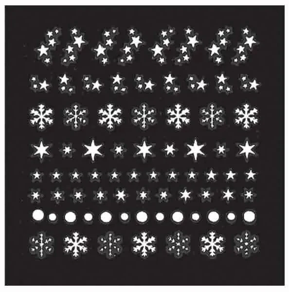 Décor Ongles Blanc Etoiles Xst46 - IB