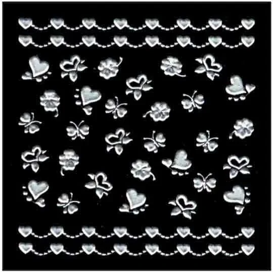 Décor Ongles Argent Coeurs Xts138 - IB
