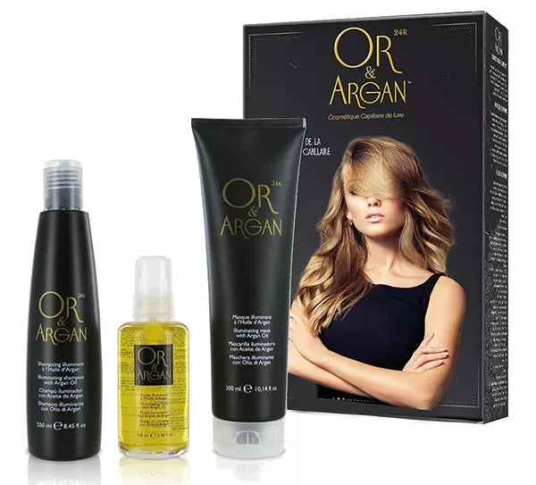 Coffret OR & ARGAN - Masque, Shampoing et Fluide Illuminant
