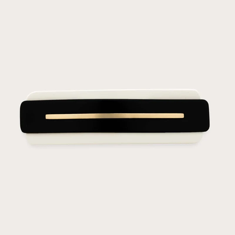 DORIC - Grande barrette décor or brossé