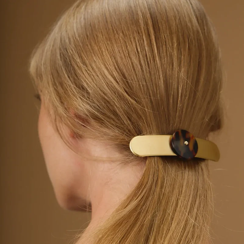 ICONIC - Grande barrette laiton doré