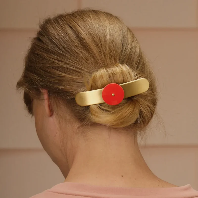 ICONIC - Grande barrette laiton doré