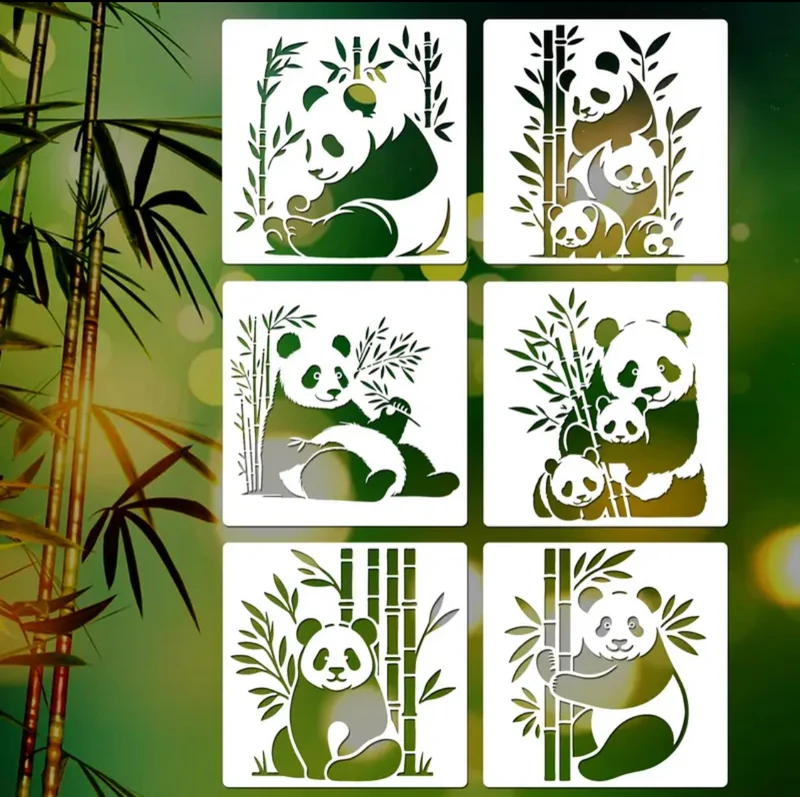 Pack 6 pochoirs Panda !