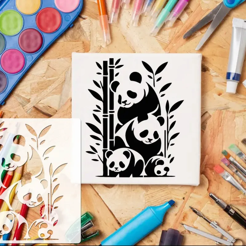 Pack 6 pochoirs Panda !