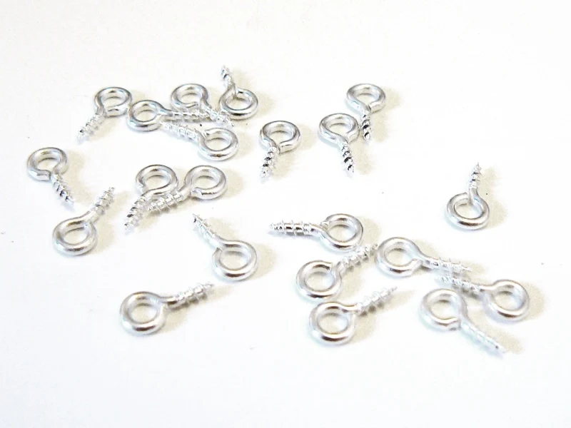 20 pitons à oeillet argent clair pour bijoux DIY