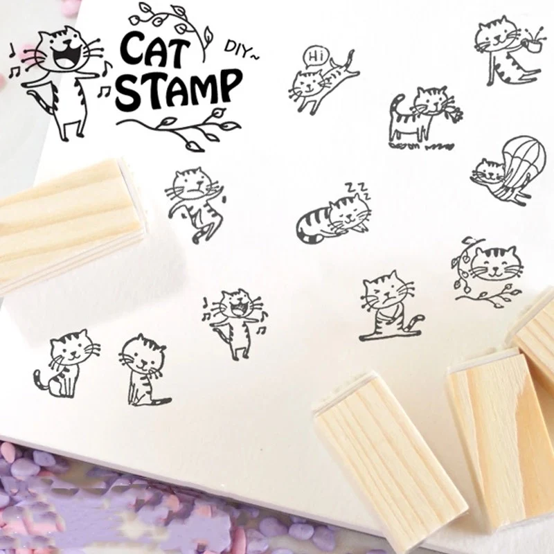 Set 12 tampons « cats » _ ♣