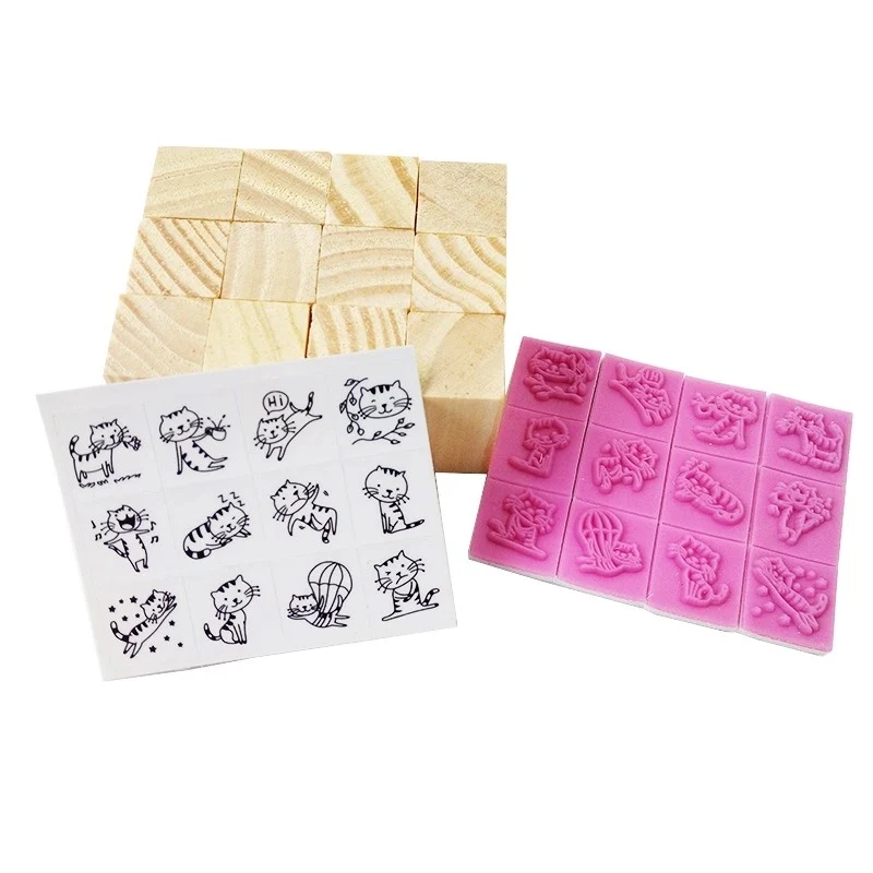 Set 12 tampons « cats » _ ♣