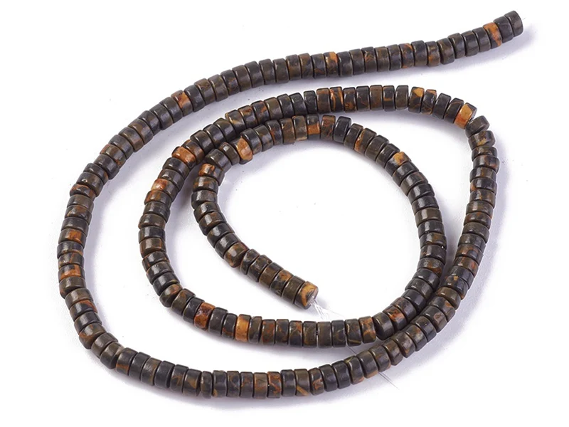 20 perles heishi naturelles 4 mm - jaspe marron