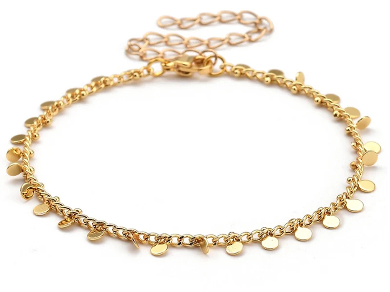 Bracelet à breloque - 19 cm - Acier inoxydable couleur or