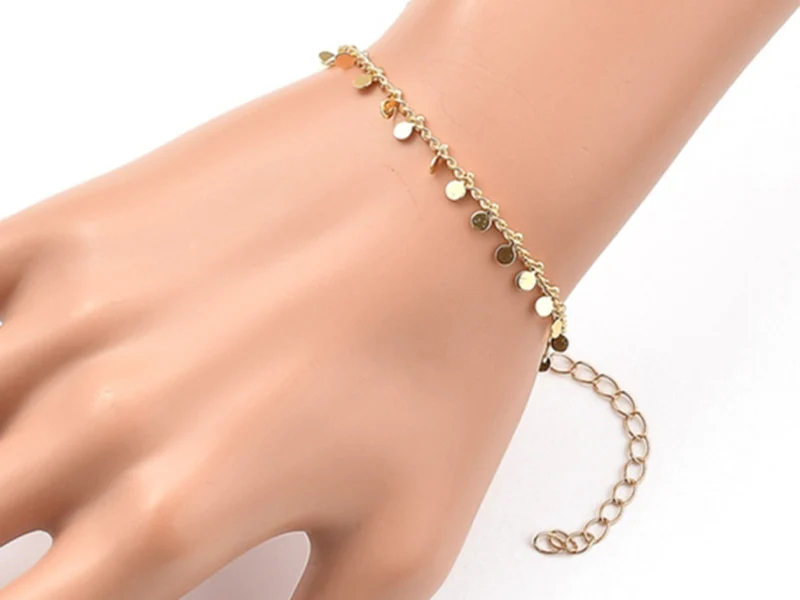 Bracelet à breloque - 19 cm - Acier inoxydable couleur or