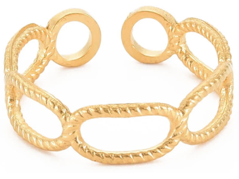 Bague - Effet maillons - Doré à l'or fin 18K