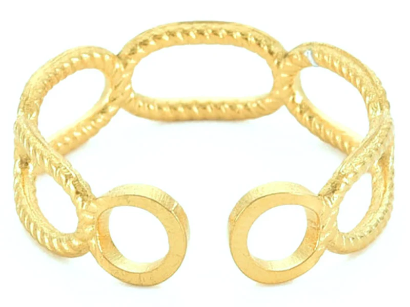 Bague - Effet maillons - Doré à l'or fin 18K