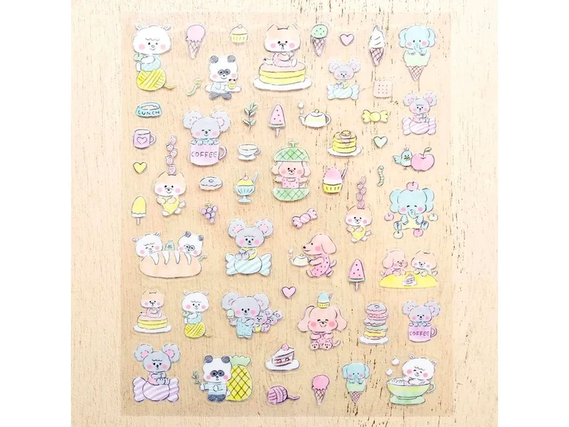 Stickers transparents Oyatsu and Animals - Noriyuki Echigawa