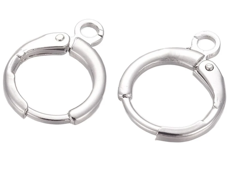 Paire de dormeuses rondes à breloques - flash argent 925