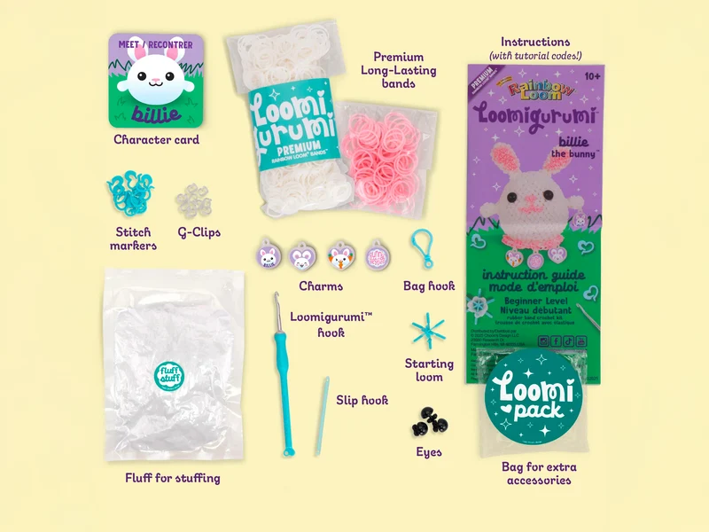 Kit Crochet Loomigurumi Lapin Billie - Rainbow Loom