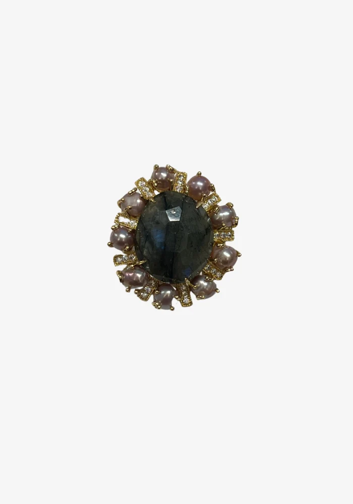 Broche Pierre Ovale Labradorite