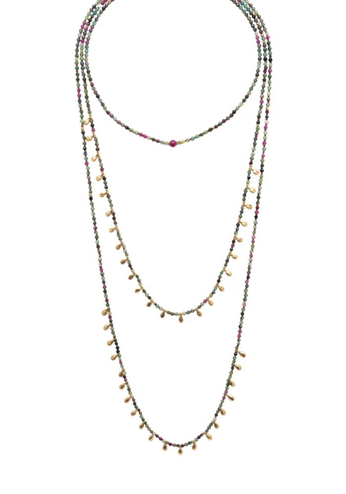 Set De 3 Colliers Multi Perles En Pierres Vertes