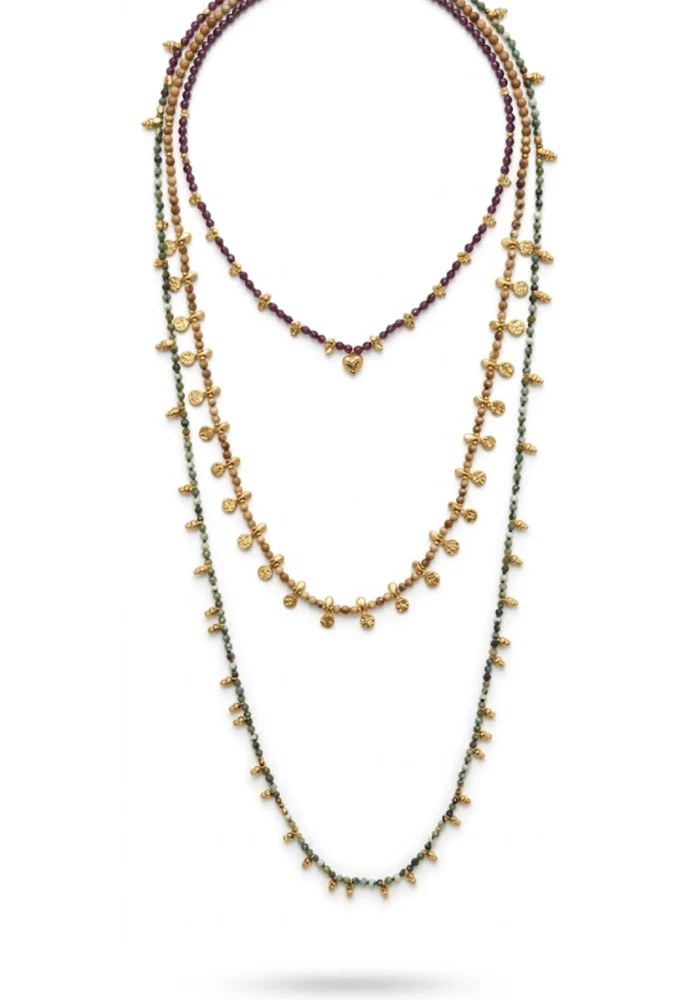 Set De 3 Colliers Multi Perles En Pierres